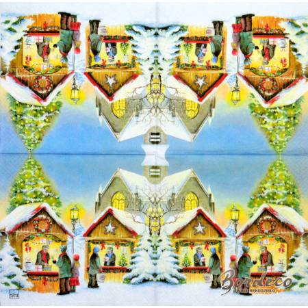 Serwetka do decoupage firmy HOME FASHION świąteczne zakupy 33x33cm